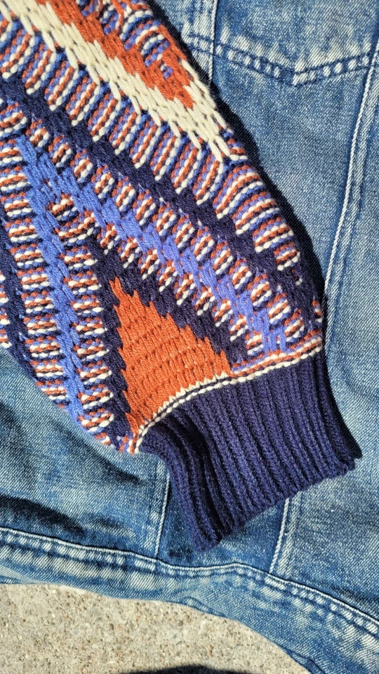 Flying Tomato Women's Juniors Boho Sweater Sleeve Denim Jacket - Image 3 of 4