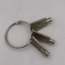 3-VINTAGE METAL NATIONAL CABINET LOCK FREEZER KEY W/ ENVELOPE ROCKFORD, ILL  USA