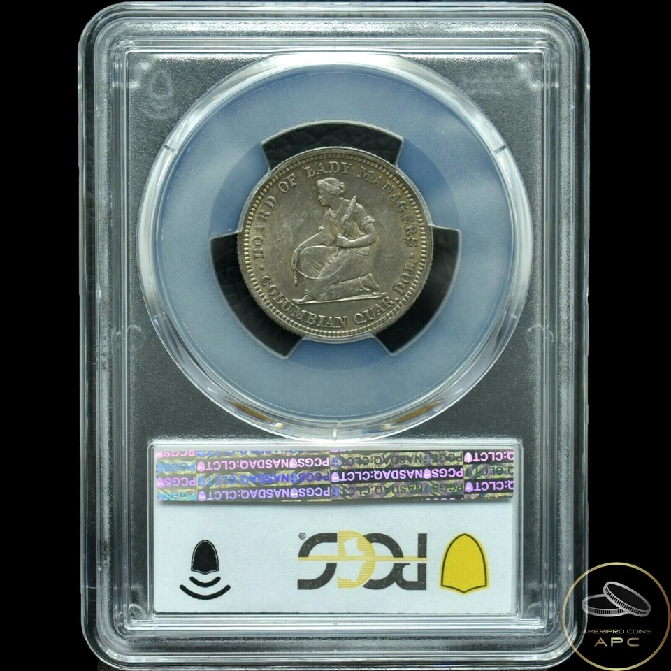 1893 Isabella Commemorative Silver Quarter PCGS AU58++ Perfect Natural Grey Tone - Image 2 of 4