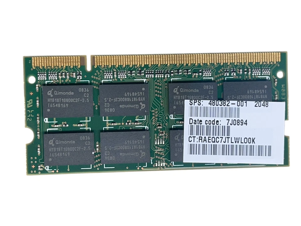 HYS64T256020EDL-2.5C2 OEM QIMONDA LAPTOP MEMORY 2GB DDR2 PC3-6400S - Image 2 of 2