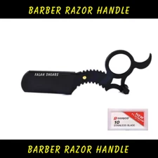 Spider Steel Handle Straight Edge Barber Razor Folding Shaving Knife &10 Blade