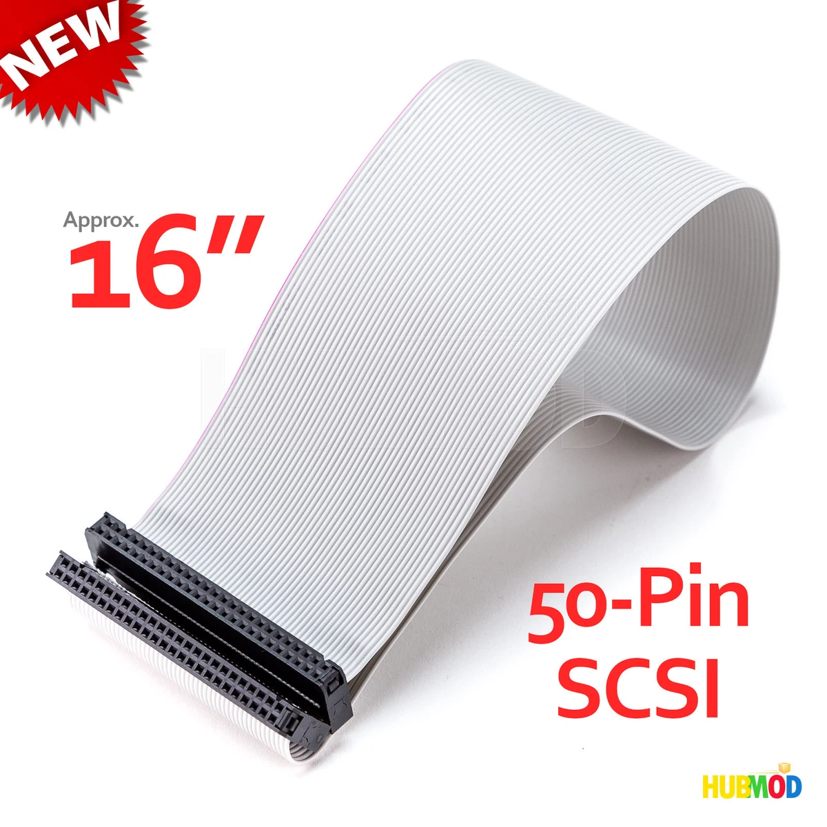 NEW 16" 50-Pin SCSI Internal Ribbon Flat Cable F/F 2-Connector 1-Device  Drive | eBay