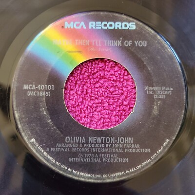 Olivia Newton John MCA 7'' LET ME BE THERE/ MAYBE THEN I'LL THINK OF YOU VTG 1973