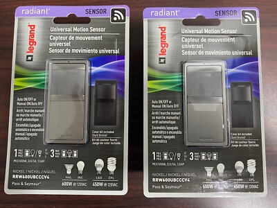 (Lot of 2)  RRW600UBCCCV4 Legrand Motion Sensor Light Switch Pass & Seymour