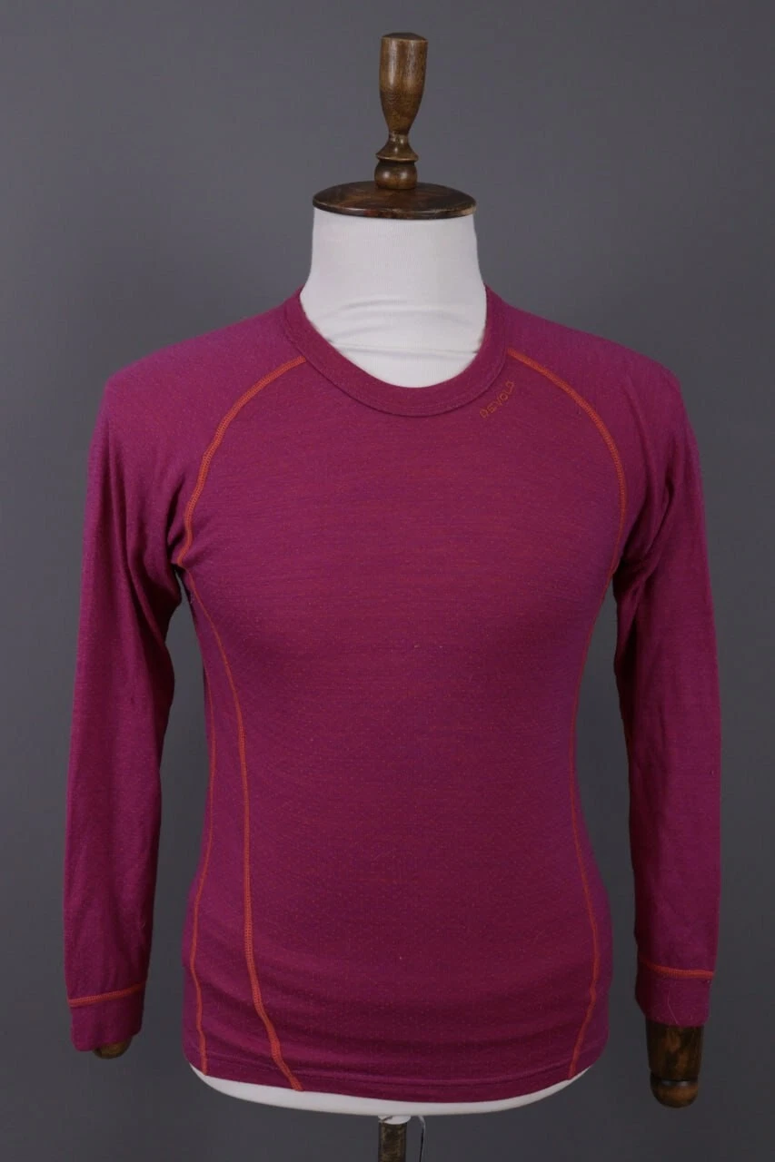 Devold Purple Merino Wool Long Sleeve Top Base Layer Size 16
