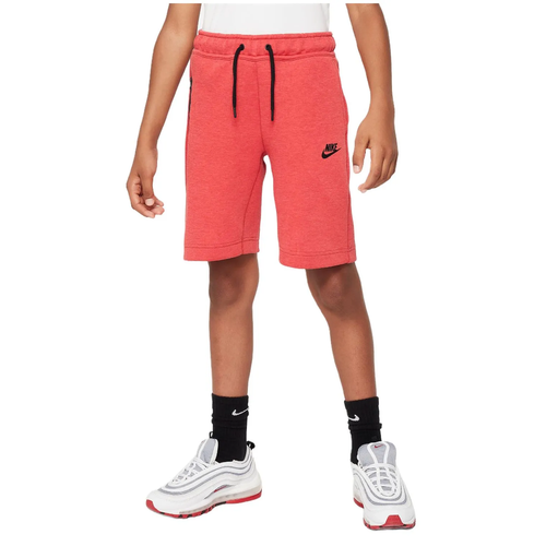Nike Tech Shorts University Red Black Fleece GS Youth Boys Size S NWT - Picture 2 of 6