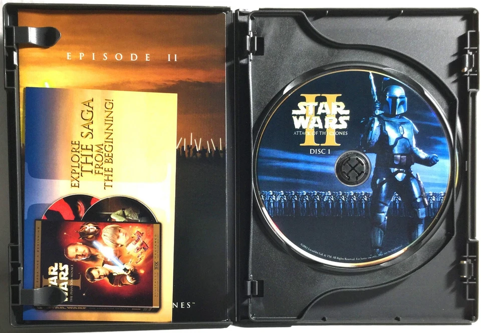 Star Wars: Attack of the Clones (2-Disc DVD, 2002, Widescreen) Like New !  - image 3 of 4