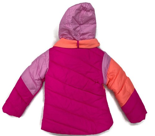 NWOT PACIFIC TRAIL GIRLS PINK PUFFER WINTER SNOW JACKET SCARF TODDLER COAT 4~4T - Picture 2 of 12