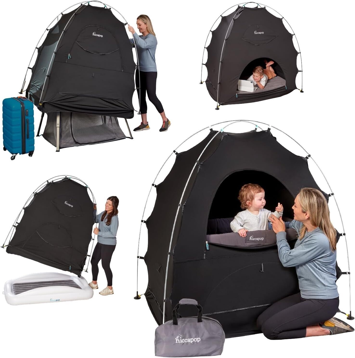 Blackout Tent for Pack and Play, Baby Sleep Pod, Baby Crib Tent, Blackout Canopy