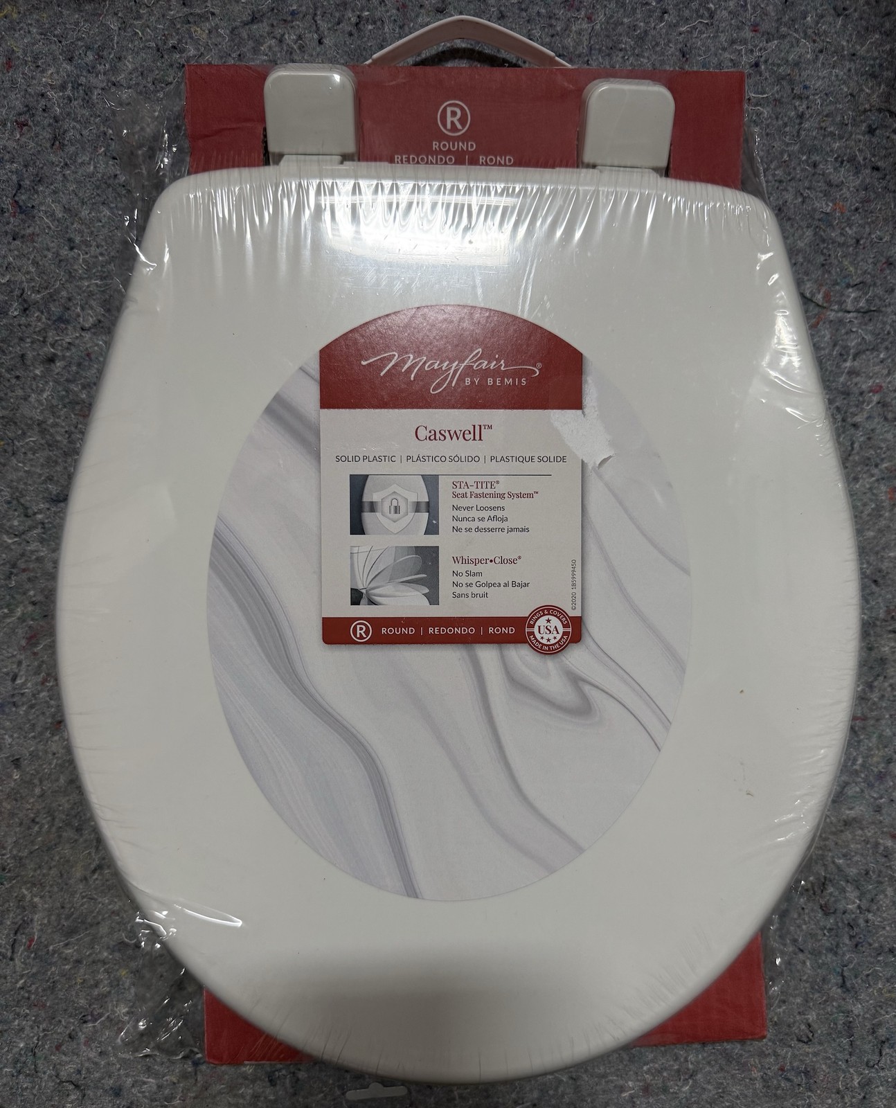 New Mayair By Bemis Caswell Round White Plastic Whisper Close Toilet Seat