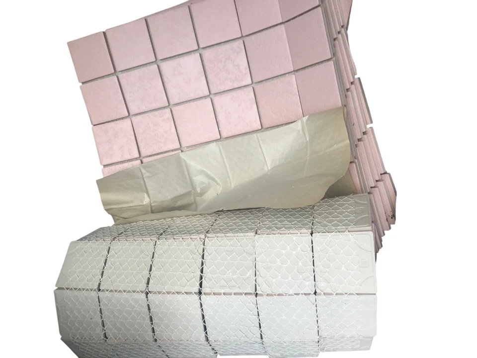 Vintage Latco Nuance Ceramic Floor Tiles 2 1/8 Pinkish Square Japan 24sq ft MCM - Image 4 of 4