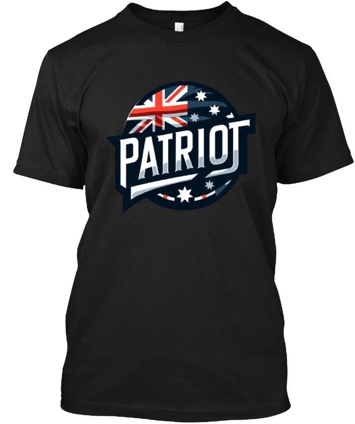 New Patriot Classic Logo Art Black T-Shirt Premium Tees Size S to 5XL