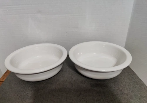 2 Fiestaware Homer Laughlin Large 8" White Bowls New-Read