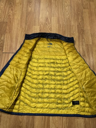 North Face ThermoBall Vest Mens Large Blue Yellow Packable Insulated Outdoors - Picture 6 of 10