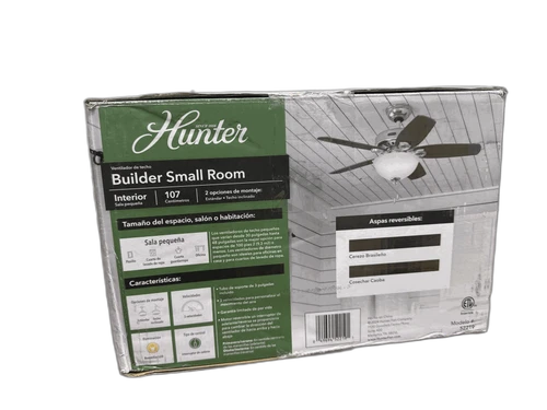 Hunter Builder Small Room 42" Indoor Brushed Nickel Bowl Ceiling Fan w/Light Kit - Picture 16 of 16