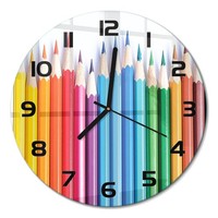 Elegante Wanduhr Mit FließEnden Zeigern Buntstifte Schwarze Zeiger Fi30 Cm