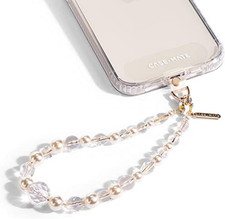 Phone Charm with Beaded Pearls and Crystals - Detachable anti Theft Strap - Hand