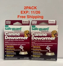 2 PACK Safe-Guard Merck Canine Dogs Dewormer Exp 11/26 Free Shipping