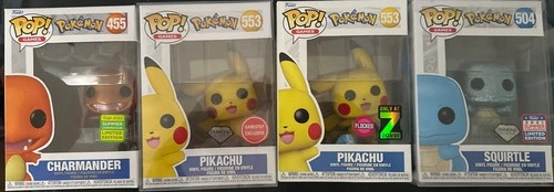 Funko Pop Lot Of 8 Pokémon Exclusive Chamber Pikachu Squirtle Summer Convention