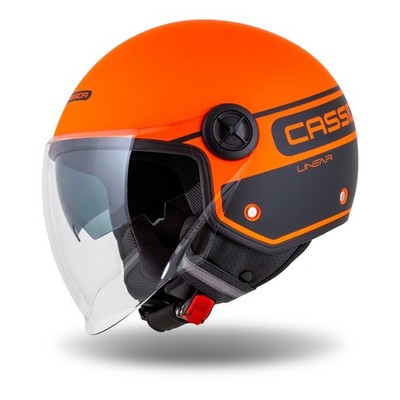 Jethelm Roller Helm Crosshelm Motorradhelm Handy Plus Linear Cassida orange XS