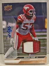 2024 Upper Deck CFL Football Autograph Patch Parallel #13 Micah Awe /99 AUTO