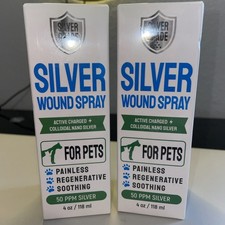 SET OF 2 SILVER GRADE Wound Spray for Dogs  Cats   Hot Spots  Itch, Rash Care  