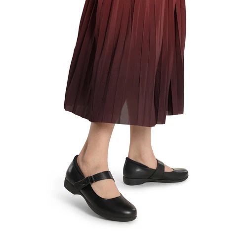 Damen-Ballerinas Mary Jane flache Knöchelriemen runde Spitze Business Büroschuhe - Bild 5 von 14