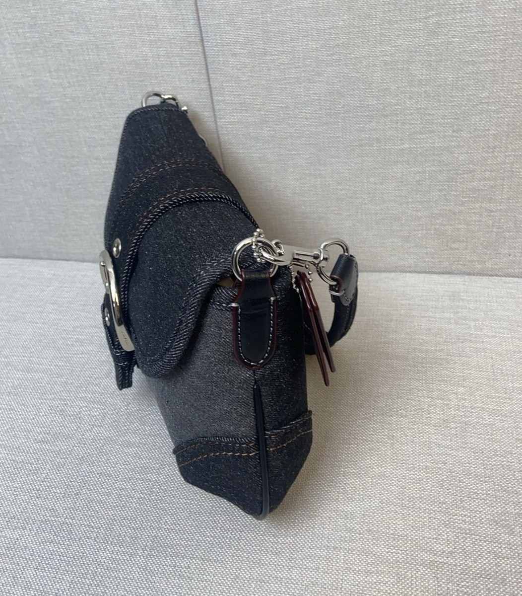 COACH Black Soho Bag shoulder bag Upcycle Repurpose Denim COACH Black Soho Bag shoulder bag Upcycle Repurpose Denim