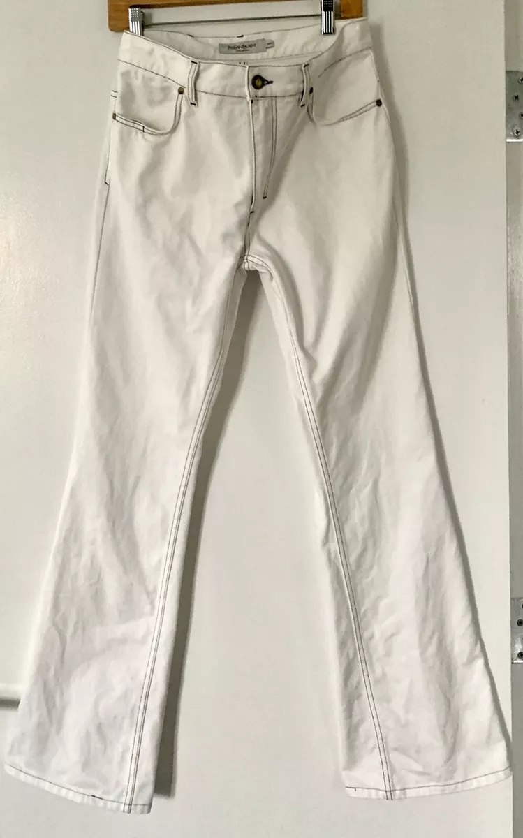 Yves Saint Laurent Bell Bottom Men white denim Jeans with