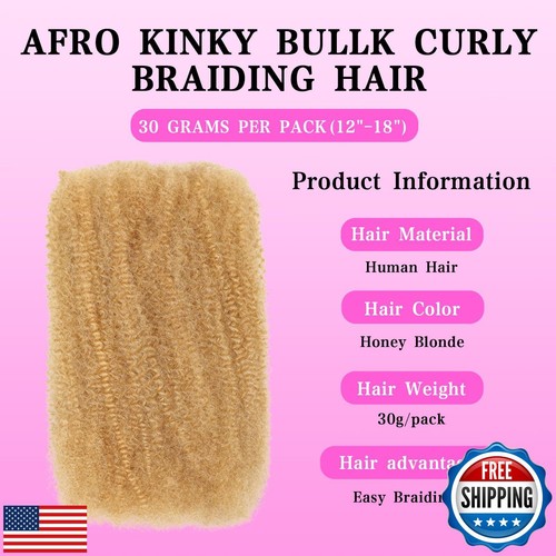 Geogroket Afro Kinkys Bulk Human Hair 30g/Pack for Mini Twist, Braiding Hair - Picture 2 of 5