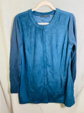 Halston Shirt Womens 10 Blue Long Sleeve Back Pockets Ladies
