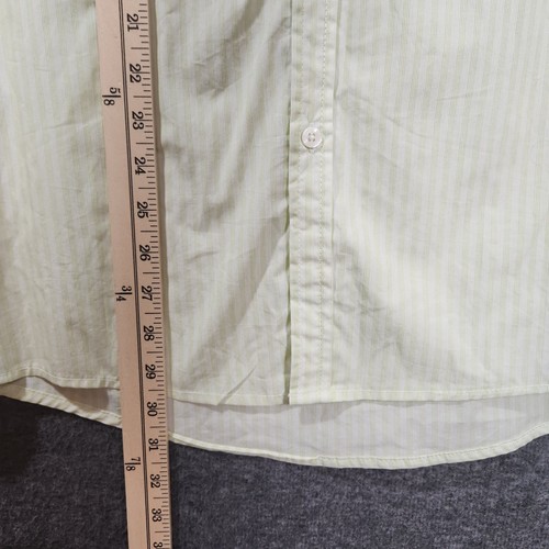 Kenneth Cole Reaction Button Up Shirt Long Sleeve White Lime Striple Size Large - Picture 6 of 9