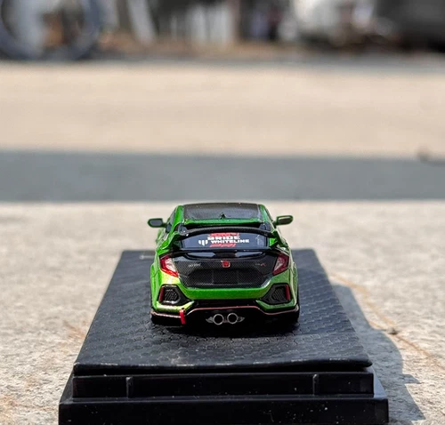 YM MODEL 1:64 CIVIC Type R FK8 cover trasparente resina verde modellino auto - Foto 4 di 6