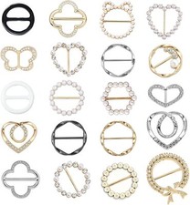 20 Pcs Scarf Ring And Slides For Scarves, Scarf Rings Clip Pin T Shirt Ties Clip