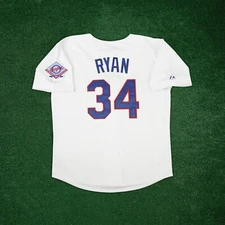 Nolan Ryan 1993 Texas Rangers Cooperstown Men's Home White Jersey w/ Patch