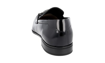 PRADA Leather Logo Penny Loafer Dress Shoes - 2DB145 Black NEW