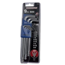 Powerbuilt SAE Long Arm Hex Key Set & Long Arm Star Key Wrench 18 Piece Set