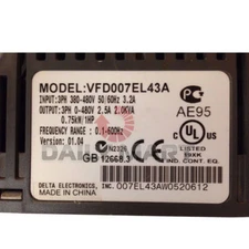 New Delta VFD007EL43A 1Hp 460V Three Phase Input AC Motor Micro Drive Inverter