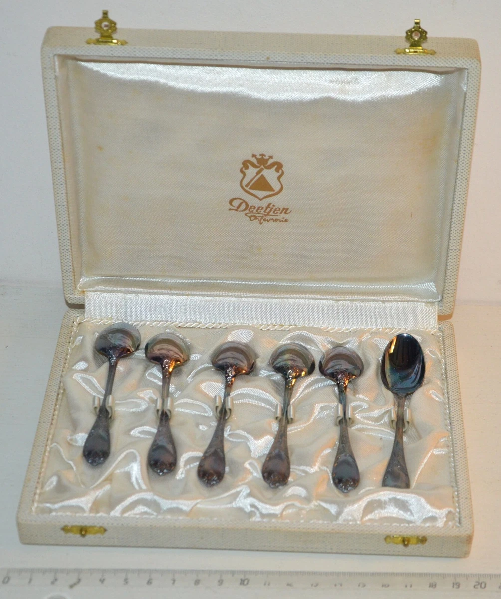 Lot 6 cuillères à café CHRISTOFLE couverts métal argenté MARLY coffret DEETJEN