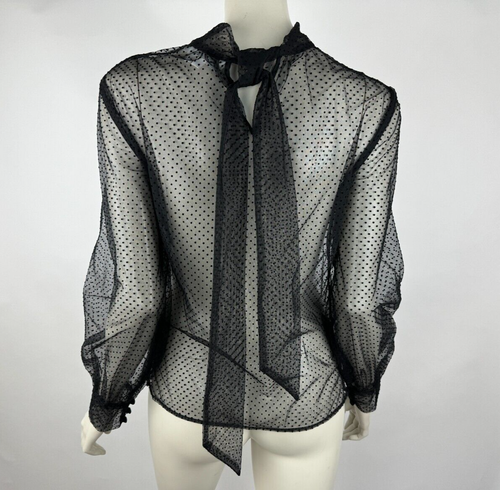 Blusa donna Veronica Barba Voleni scollo a cravatta punto svizzero tulle 2 usata in ottime condizioni manica lunga