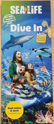 SEA LIFE Map of All UK Attractions 2019, Leaflet, Merlin Entertainments, NEW