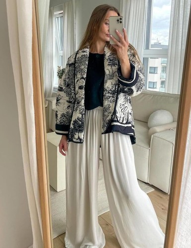Yimoon Women's Cropped Puffer Quilted Jacket Vintage Floral Print Oversized Open - Picture 3 of 15