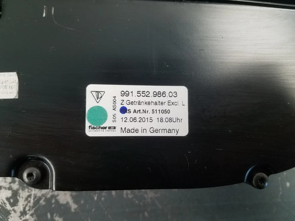 Porsche 911 Turbo S 991 2016 soporte para bebidas con adornos de cuero negro #6242 LL7 Foto 4 de 4