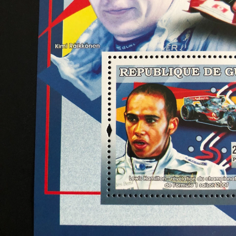 Льюис Хэмилтон дебютант марка лист 2007 Формула 1 Республика Гвинея - новый - Изображение 3 из 4