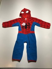NWT Cuddle Club Marvel Fleece Spiderman One Piece Hooded Costume Toddler Size 2T