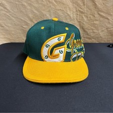 Green Bay Packers Hat Mens OSFA Green Yellow Snapback Baseball Cap NFL Vintage
