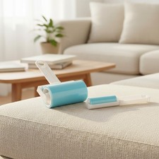 Reusable Sticky Lint Brush: Effortless Pet Hair and Dirt Remover - Blue