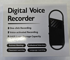 64GB Digital Voice Activated Recorder Pocket Audio Recording Playback Device