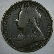 Baden Powell Engraved__1898_G. Britain Penny_Old Engraving of Boy Scouts Founder