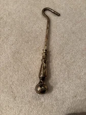 Vtg Brass Fireplace Damper Flue Hook Pull Tool 12"